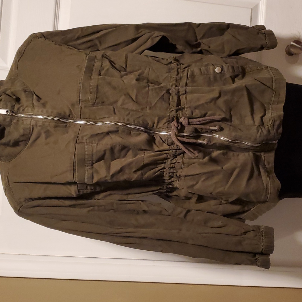Old Navy Olive Green Women's Zip Down Drawstring Jacket - Size XXL - Picture 7 of 12